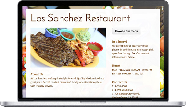 Featured Onepager Los Sanchez Restaurant The Official Onepager